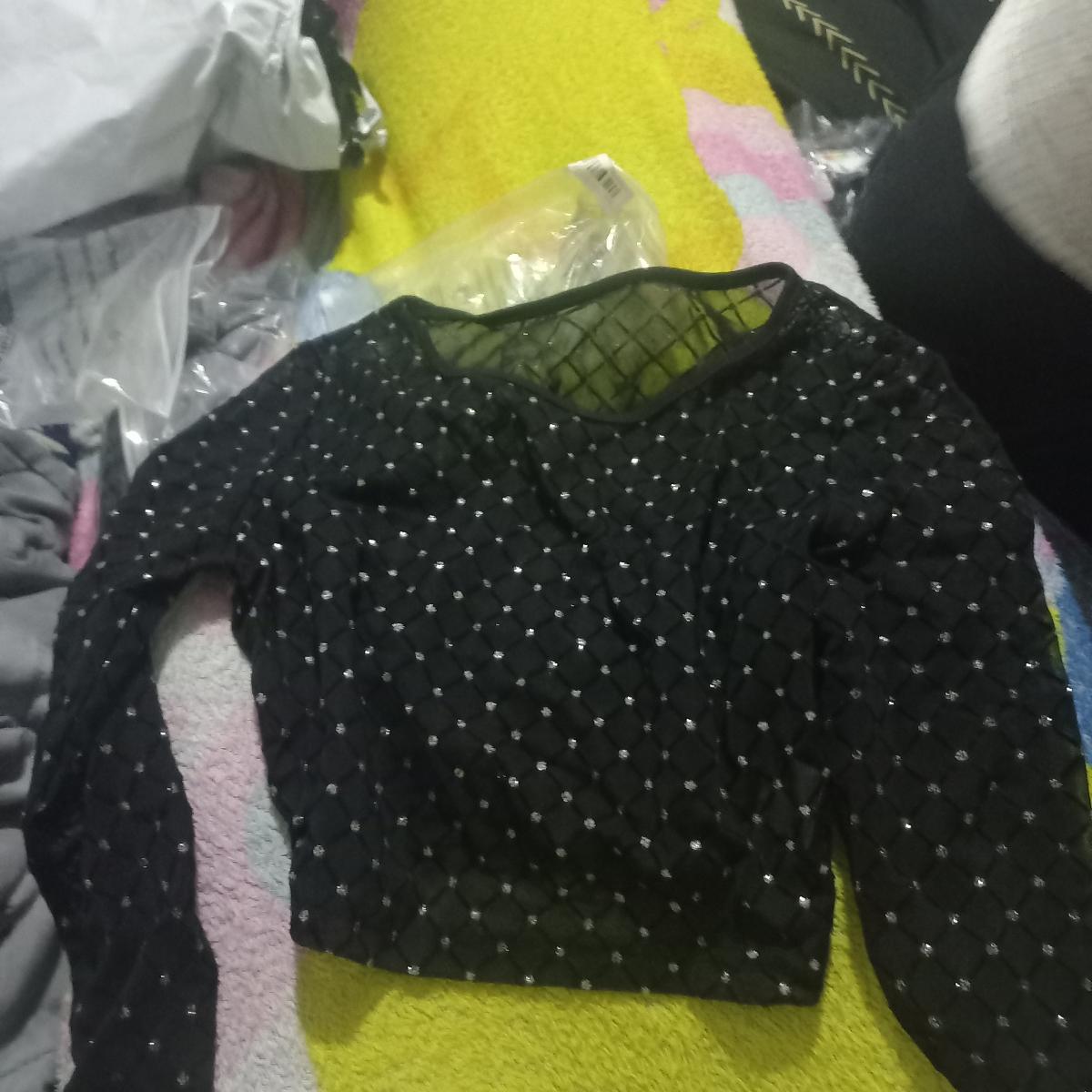 Semi‑Sheer Crop Top for Women Captivating Long Sleeve Black Mesh