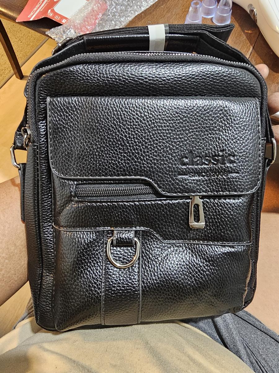 Men Vintage Shoulder Bag Multiple Compartments, Detachable Strap