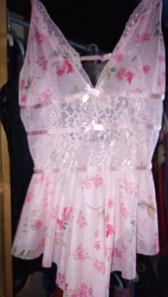 Women Sexy Lace Mesh Bodysuit Pink All in One Floral