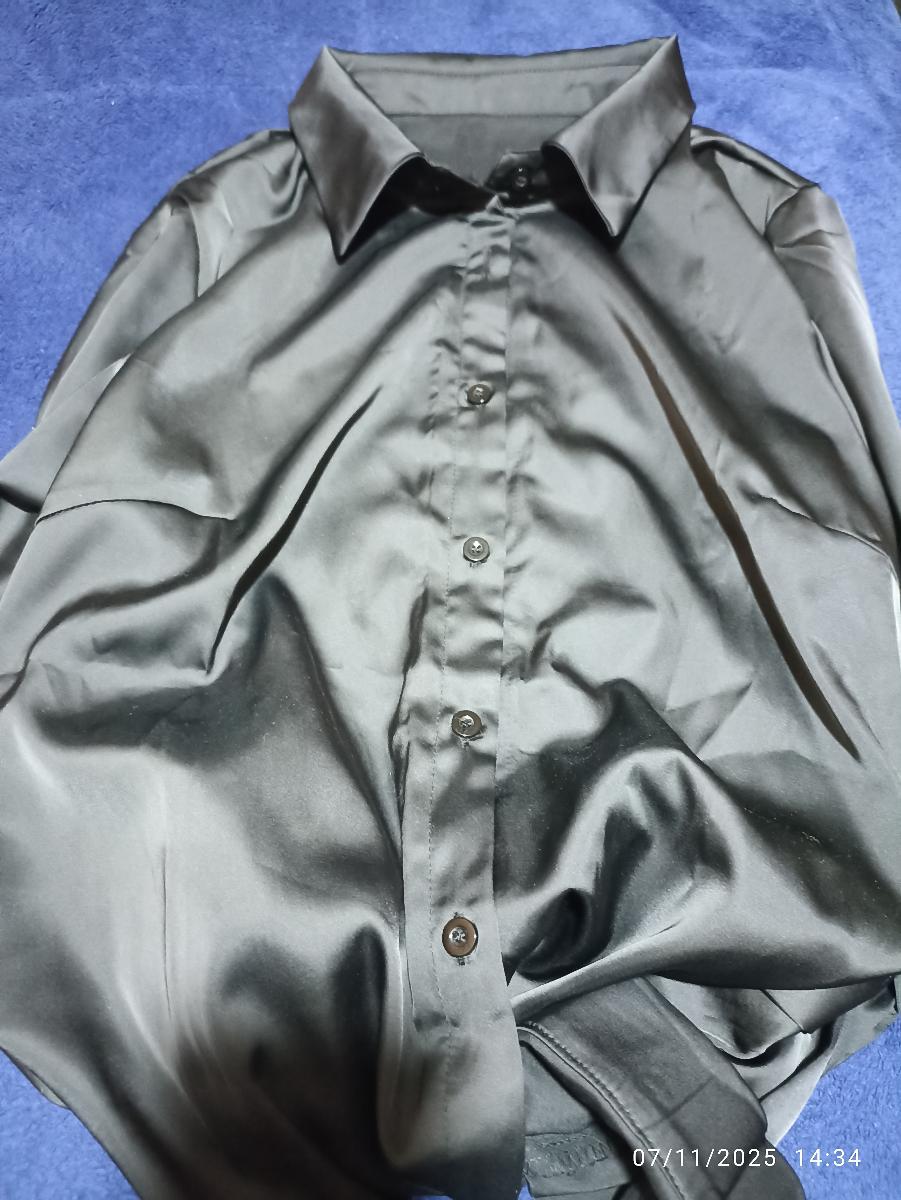 Classic Leopard Print Blouse Jacquard Beautiful Stylish Elegant Satin for Plus Size Women