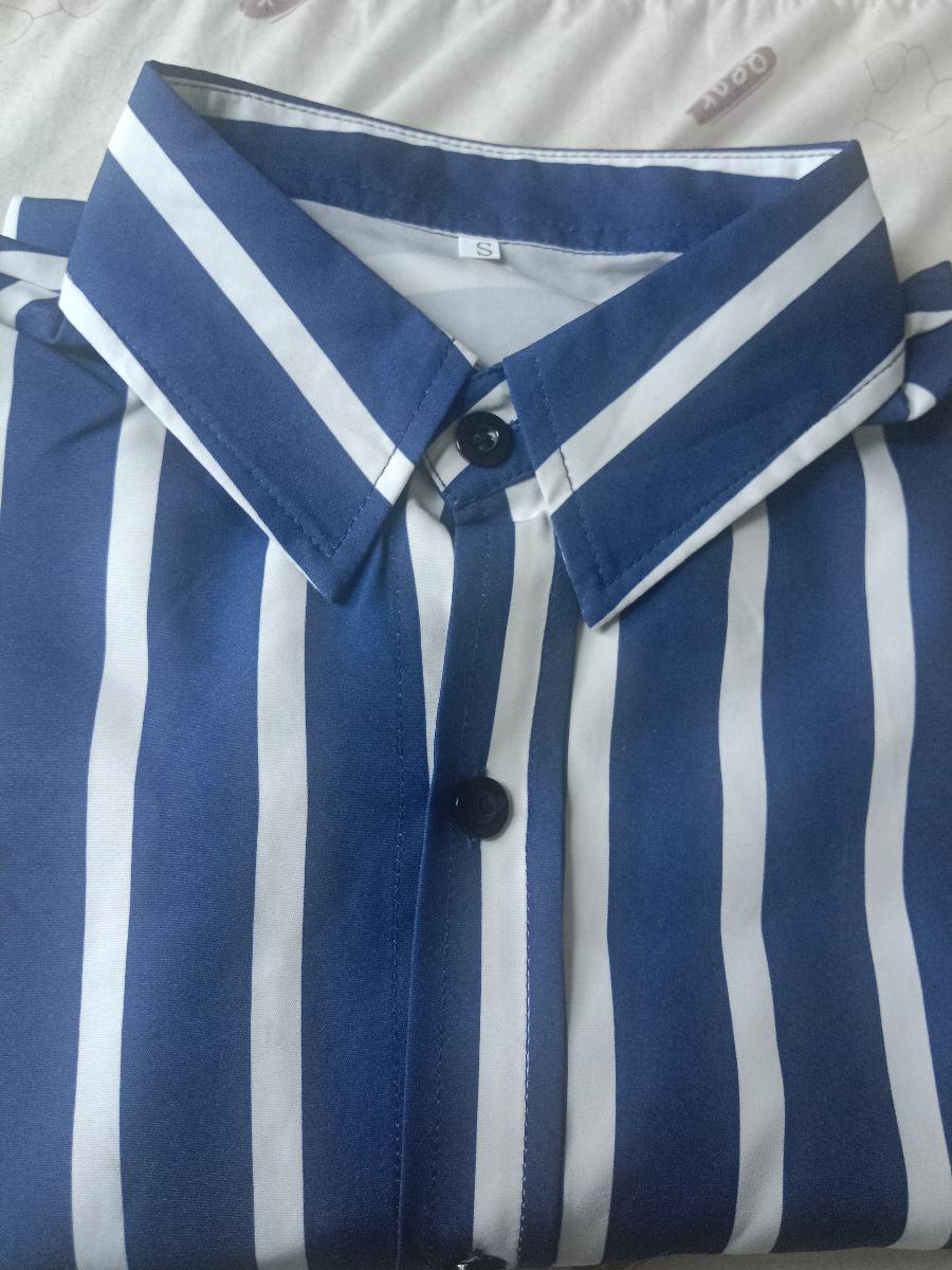 Men Casual Business Shirt Outdoor Comfortable Button-Up Striped