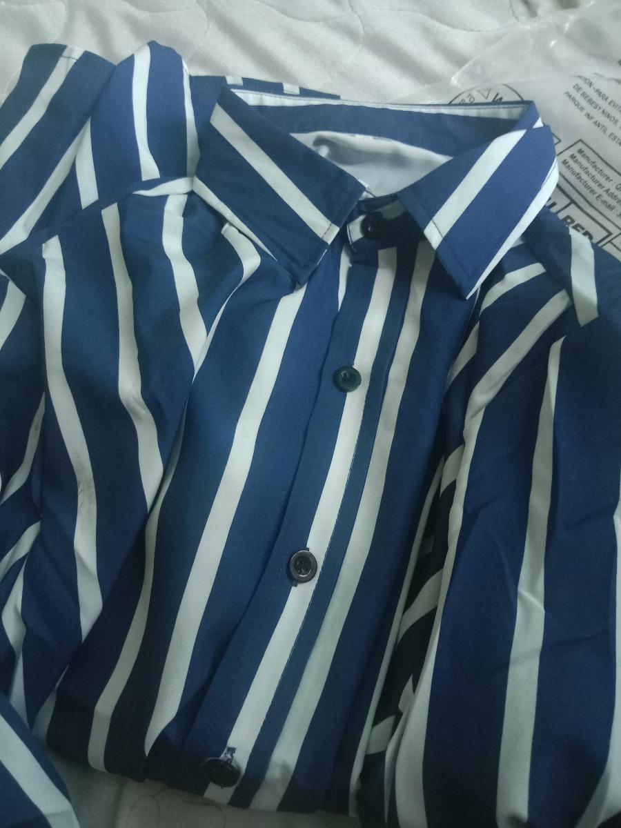 Men Casual Business Shirt Outdoor Comfortable Button-Up Striped