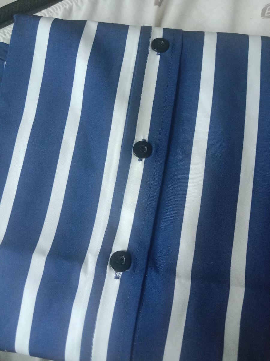 Men Casual Business Shirt Outdoor Comfortable Button-Up Striped