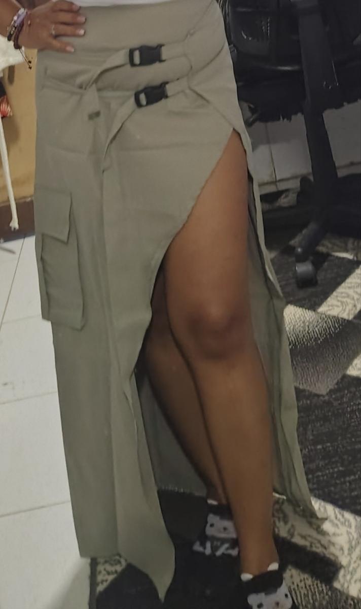 High-Waisted Asymmetrical Long Skirt with Charming Belt Women Casual