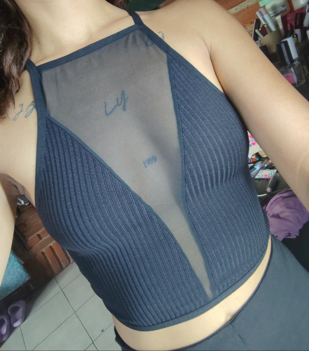 Mesh Tank Top Mesh Panel Camisole