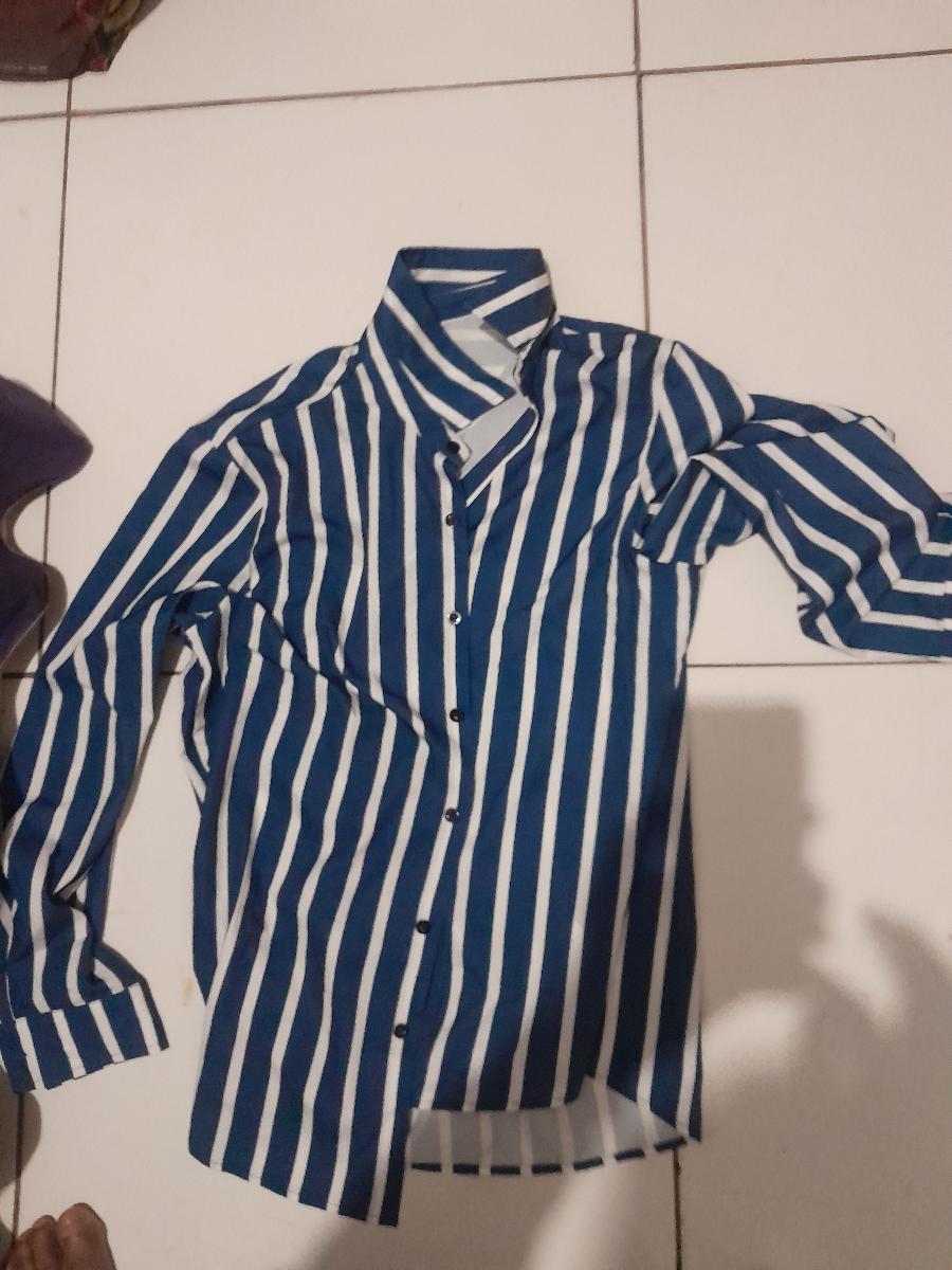 Men Casual Business Shirt Outdoor Comfortable Button-Up Striped