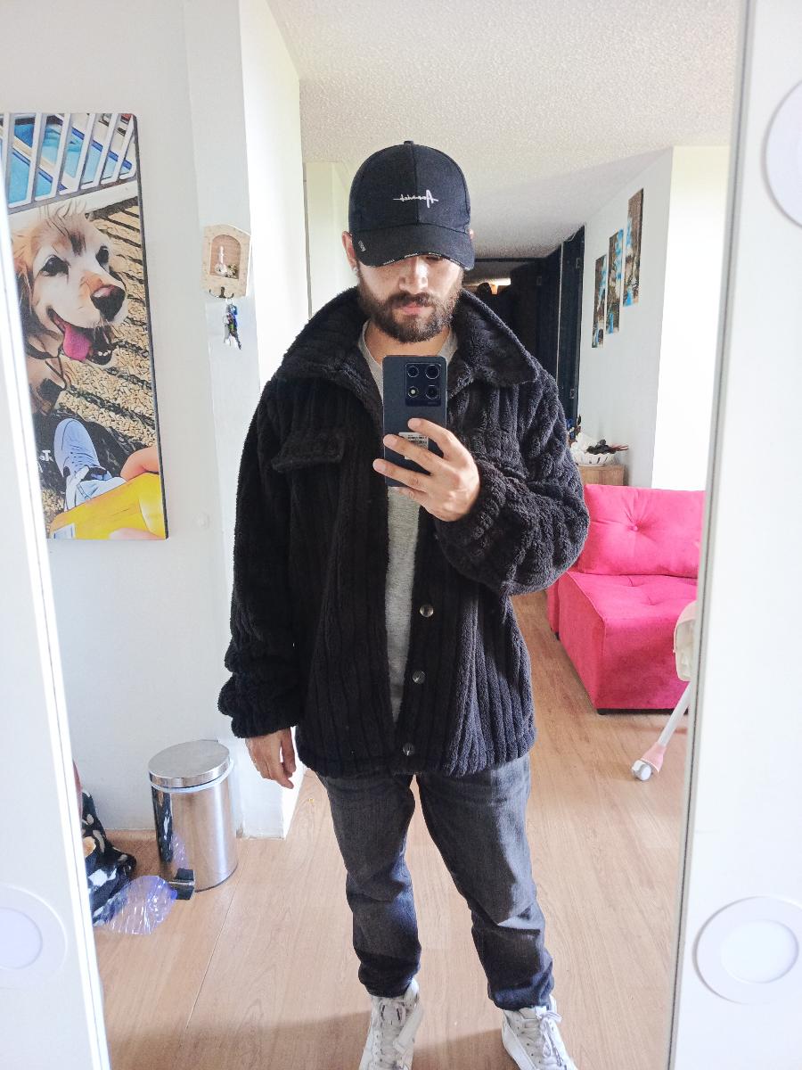 Men Winter Plush Jacket with Luxurious Collar & Soft