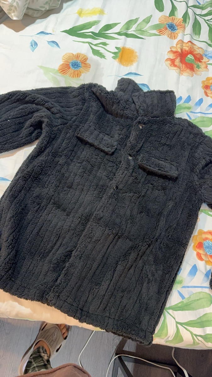 Men Winter Plush Jacket with Luxurious Collar & Soft