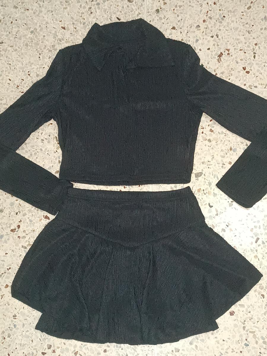 Elegant Beige Two‑Piece Set Captivating Long‑Sleeve Blouse & High‑Waisted