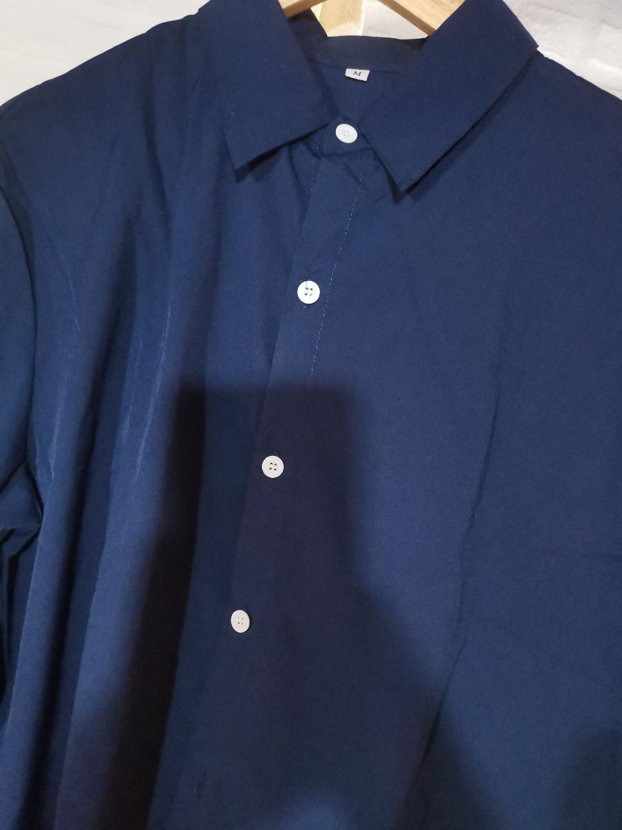 Casual Style Business Shirt Light Gray Men Long Sleeve