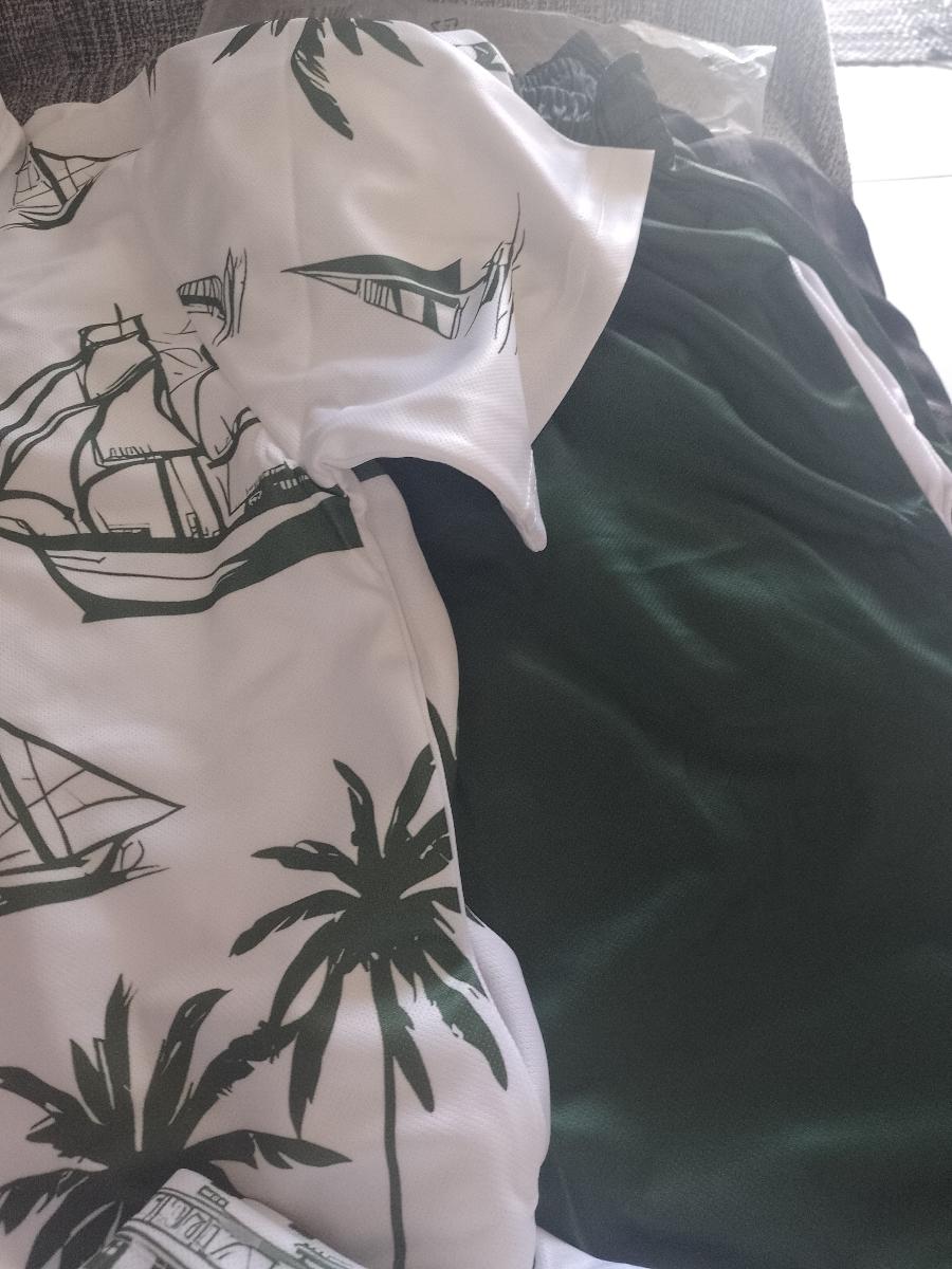 Hawaiian Print T-Shirt and Shorts Set of Two Casual Summer Outfits for Men