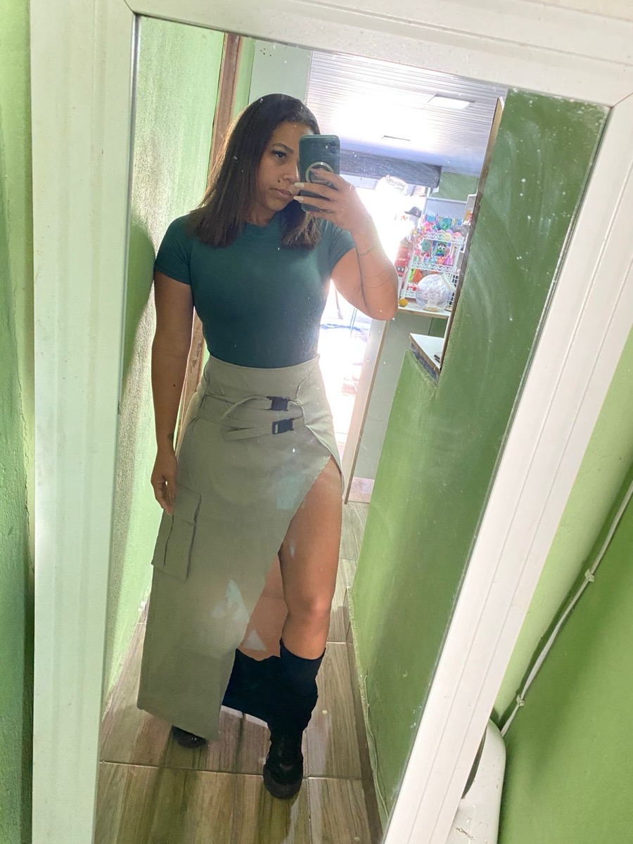 High-Waisted Asymmetrical Long Skirt with Charming Belt Women Casual