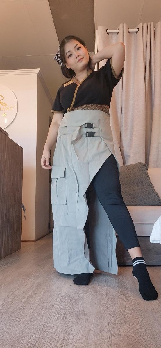 High-Waisted Asymmetrical Long Skirt with Charming Belt Women Casual