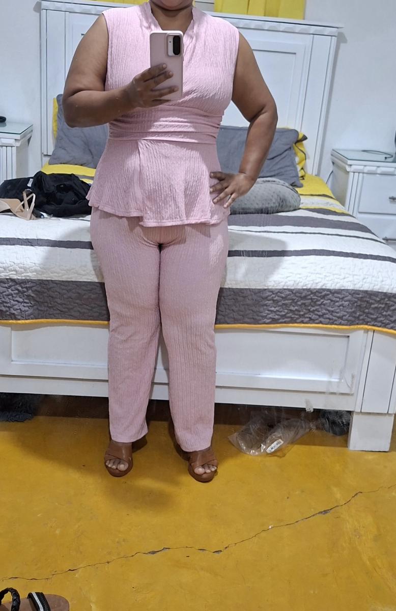 Wide-Leg Pants Two-Piece Set Elegant Women Alluring V-Neck