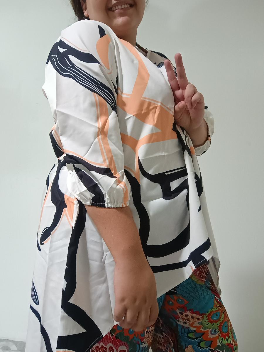 Plus Size Women Printed Blouse Casual Beautiful Elegant Summer Shirt