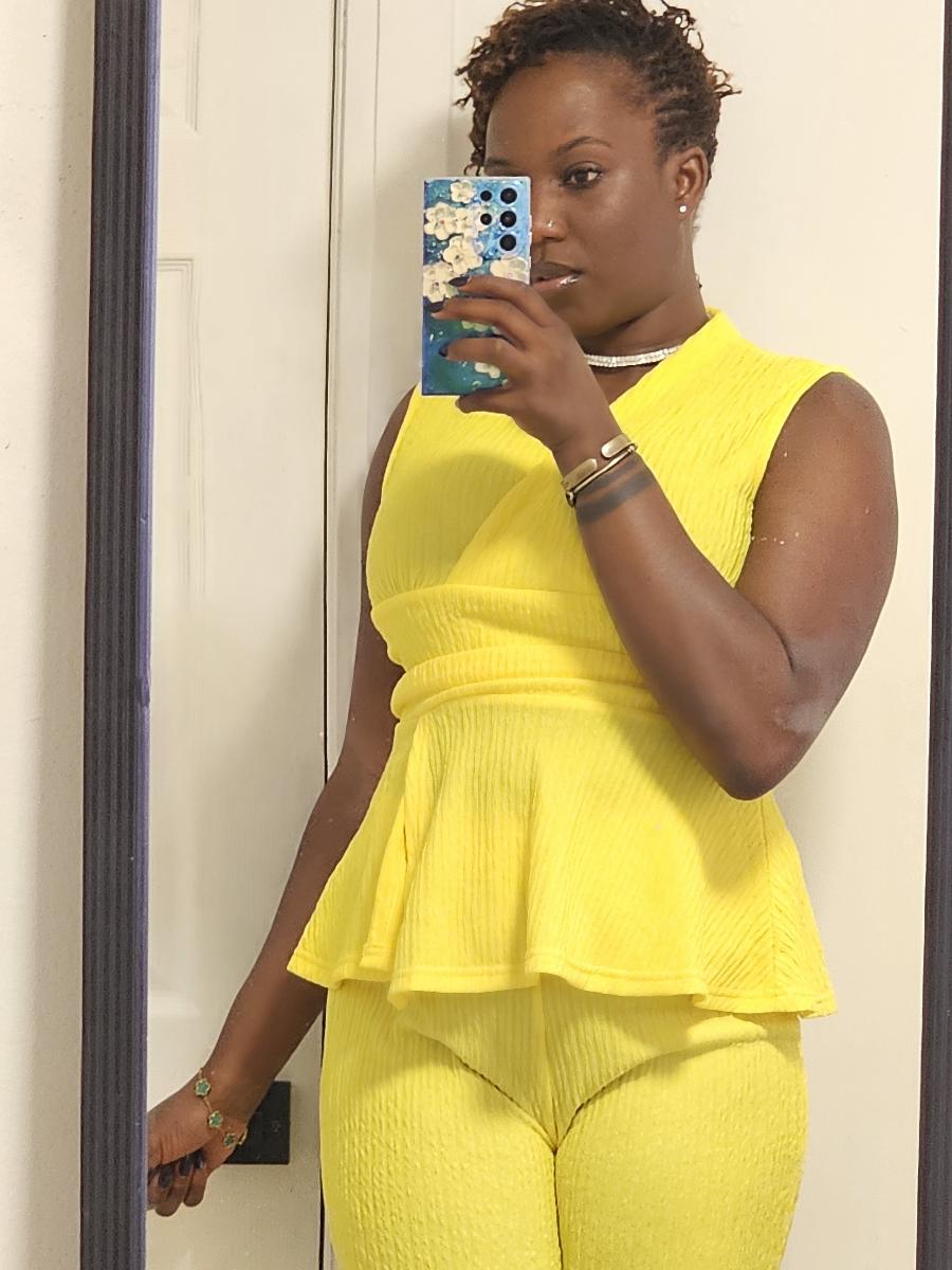 Wide-Leg Pants Two-Piece Set Elegant Women Alluring V-Neck