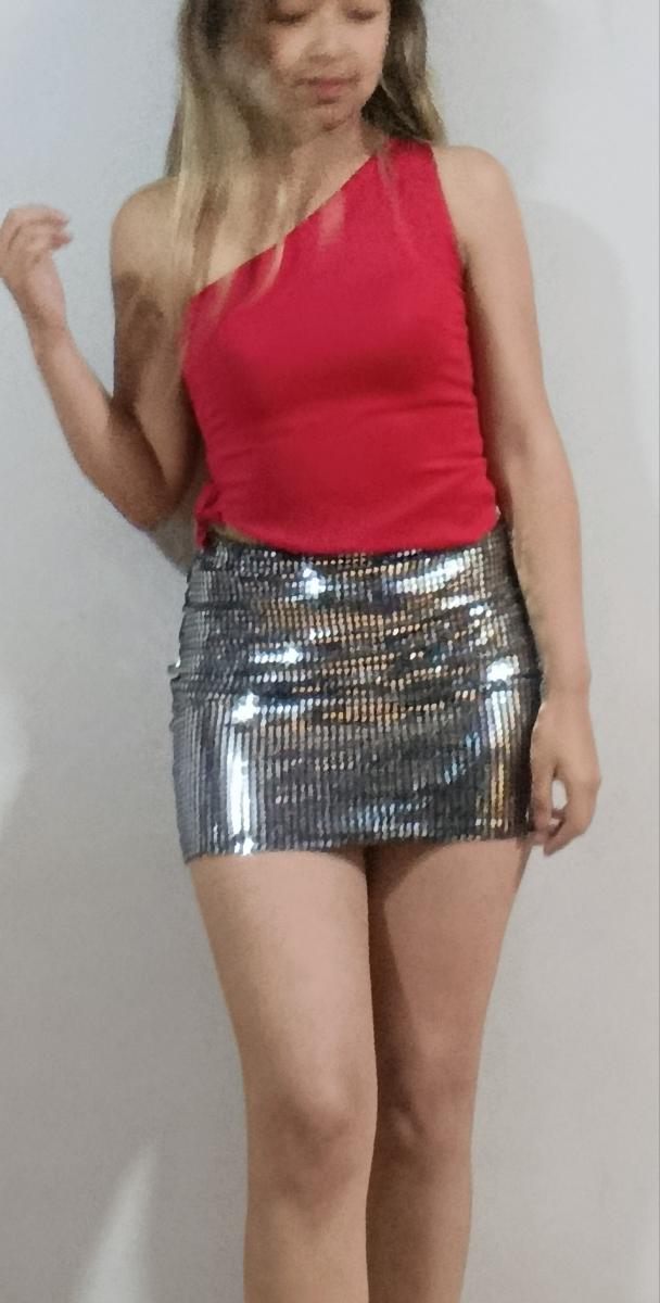 Novelty Square Sequin Mini Skirt Stretch Sexy Adorable Designed