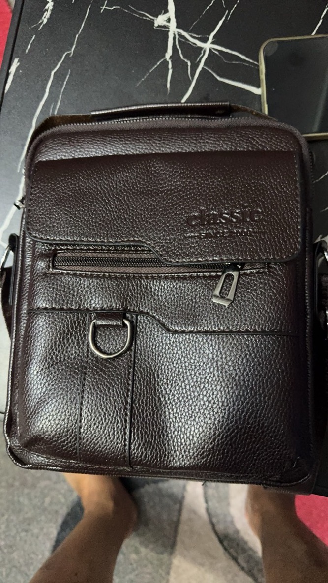 Men Vintage Shoulder Bag Multiple Compartments, Detachable Strap