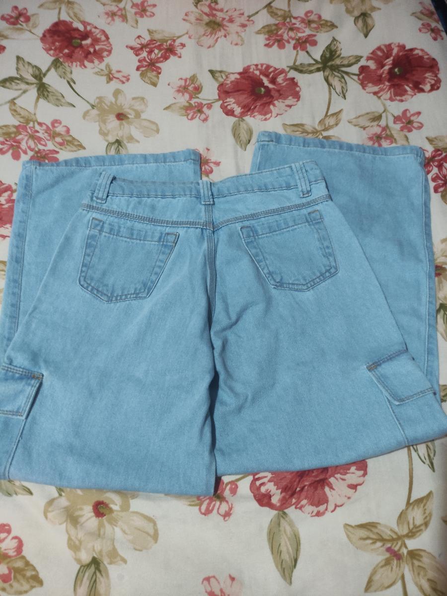 Calça cargo jeans modinha infantil juvenil do 10 ao 16 premium - imagem 3